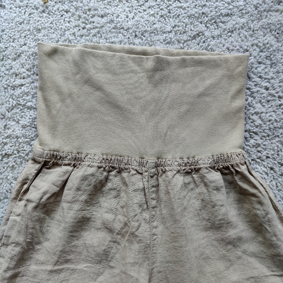 Bella Dahl Off Duty Model Beige Linen Culottes Wide Leg Lounge Pants - Picture 3 of 6